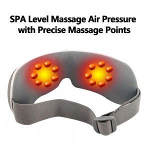 High frequency vibrating warm heated air pressure wireless vibrative eye massager with music eye massager